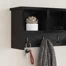 Vægmonteret Jakkeholder Sort eg 75 x 16 x 26 cm Konstrueret træ