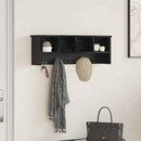 Vægmonteret Jakkeholder Sort eg 75 x 16 x 26 cm Konstrueret træ