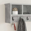 Vægmonteret Jakkeholder med hylde Beton Grå 75 x 16 x 26 cm