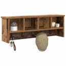 Vægmonteret Jakkeholder med hylde Gammelt træ 75 x 16 x 26 cm