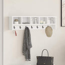 Vægmonteret Jakkeholder Hvid 100 x 16 x 26 cm Konstrueret træ