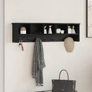 Vægmonteret Jakkeholder med hylde Sort eg 100 x 16 x 26 cm