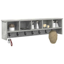 Vægmonteret Jakkeholder med hylde Beton Grå 100 x 16 x 26 cm