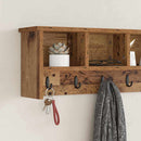 Vægmonteret Jakkeholder med hylde Gammelt træ 100 x 16 x 26 cm