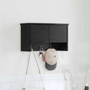 Vægmonteret Jakkeholder Sort eg 50 x 20 x 30 cm Konstrueret træ