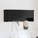Vægmonteret Jakkeholder Sort eg 80 x 20 x 30 cm Konstrueret træ