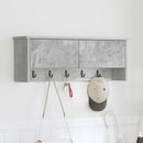 Vægmonteret Jakkeholder med hylde Beton Grå 80 x 20 x 30 cm