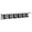 Vægmonteret Jakkeholder Beton Grå 60 x 10,5 x 10,5 cm