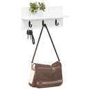 Vægmonteret Jakkeholder Hvid 40 x 10,5 x 18 cm Konstrueret træ