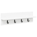 Vægmonteret Jakkeholder Hvid 60 x 10,5 x 18 cm Konstrueret træ