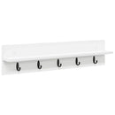 Vægmonteret Jakkeholder Hvid 80 x 10,5 x 18 cm Konstrueret træ