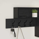 Vægmonteret Jakkeholder med hylde Sort eg 100 x 12 x 43,5 cm