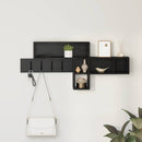 Vægmonteret Jakkeholder med hylde Sort eg 100 x 12 x 43,5 cm