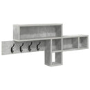 Vægmonteret Jakkeholder med hylde Beton Grå 100 x 12 x 43,5 cm