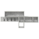Vægmonteret Jakkeholder med hylde Beton Grå 100 x 12 x 43,5 cm