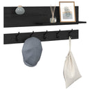 Vægmonteret Jakkeholder Sort eg 90 x 15 x 36 cm Konstrueret træ