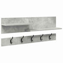 Vægmonteret Jakkeholder med hylde Beton Grå 90 x 15 x 36 cm
