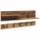Vægmonteret Jakkeholder med hylde Gammelt træ 90 x 15 x 36 cm