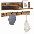 Vægmonteret Jakkeholder med hylde Gammelt træ 90 x 15 x 36 cm