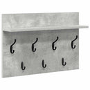 Vægmonteret Jakkeholder med hylde Beton Grå 60 x 40 x 12 cm