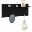 Vægmonteret Jakkeholder med hylde Sort eg 100 x 40 x 12 cm