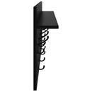 Vægmonteret Jakkeholder med hylde Sort eg 100 x 40 x 12 cm