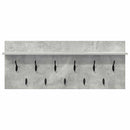 Vægmonteret Jakkeholder med hylde Beton Grå 100 x 40 x 12 cm