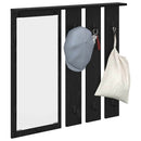 Vægmonteret Jakkeholder Sort eg 84 x 10 x 80 cm Konstrueret træ