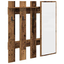 Vægmonteret Jakkeholder med spejl Gammelt træ 100 x 10 x 100 cm