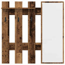 Vægmonteret Jakkeholder med spejl Gammelt træ 100 x 10 x 100 cm