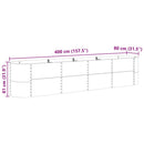Hævet bed Brun 400 x 80 x 81 cm Stål