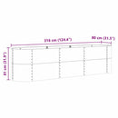 Hævet bed Brun 320 x 80 x 81 cm Stål