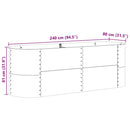 Hævet bed Brun 240 x 80 x 81 cm Stål