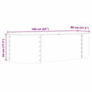 Hævet bed Brun 160 x 80 x 44 cm Stål