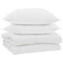Dyne med pude 3 stk. Hvid Mikrofiber