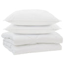 Dyne med pude 3 stk. Hvid Mikrofiber