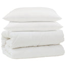 Dynebetræk Sæt med pude 3 stk. Hvid Microfiber