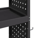 Værktøjsvogn med hylde Sort 65 x 35 x 111 cm Koldvalset stål