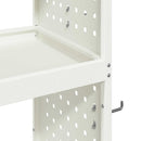 Værktøjsvogn med hylde Hvid 65 x 35 x 111 cm Koldvalset stål
