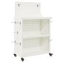 Værktøjsvogn med hylde Hvid 65 x 35 x 111 cm Koldvalset stål