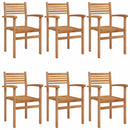 Stol 6 pcs Brun 56 x 55 x 90.5 cm Massiv Teaktræ
