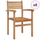 Stol 8 pcs Brun 56 x 55 x 90.5 cm Massiv Teaktræ