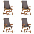 Have Stol 4 pcs Brun og grå 57 x 71,5 x 104 cm Massiv Teaktræ
