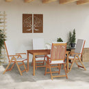 Have Stol 4 pcs Brun og hvid 57 x 71,5 x 104 cm Massiv Teaktræ