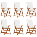 Have Stol 6 pcs Brun og hvid 57 x 71,5 x 104 cm Massiv Teaktræ