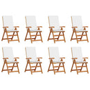 Have Stol 8 pcs Brun og hvid 57 x 71,5 x 104 cm Massiv Teaktræ
