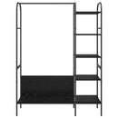 Tøjstativ med hylde Sort 120 x 44 x 160 cm Konstrueret træ