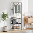 Tøjstativ med hylde Sort eg 60 x 30 x 171 cm Konstrueret træ