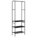 Tøjstativ med hylde Sort eg 60 x 30 x 171 cm Konstrueret træ