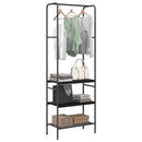 Tøjstativ med hylde Sort eg 60 x 30 x 171 cm Konstrueret træ